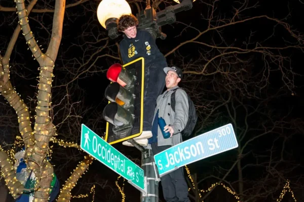 Seattle Seahawks fans celebrate Super Bowl win