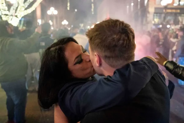 Seattle Seahawks fans celebrate Super Bowl win