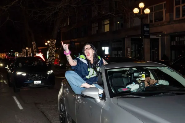Seattle Seahawks fans celebrate Super Bowl win